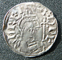 Silver penny of King Edward the Confessor. This example was minted in Thetford.